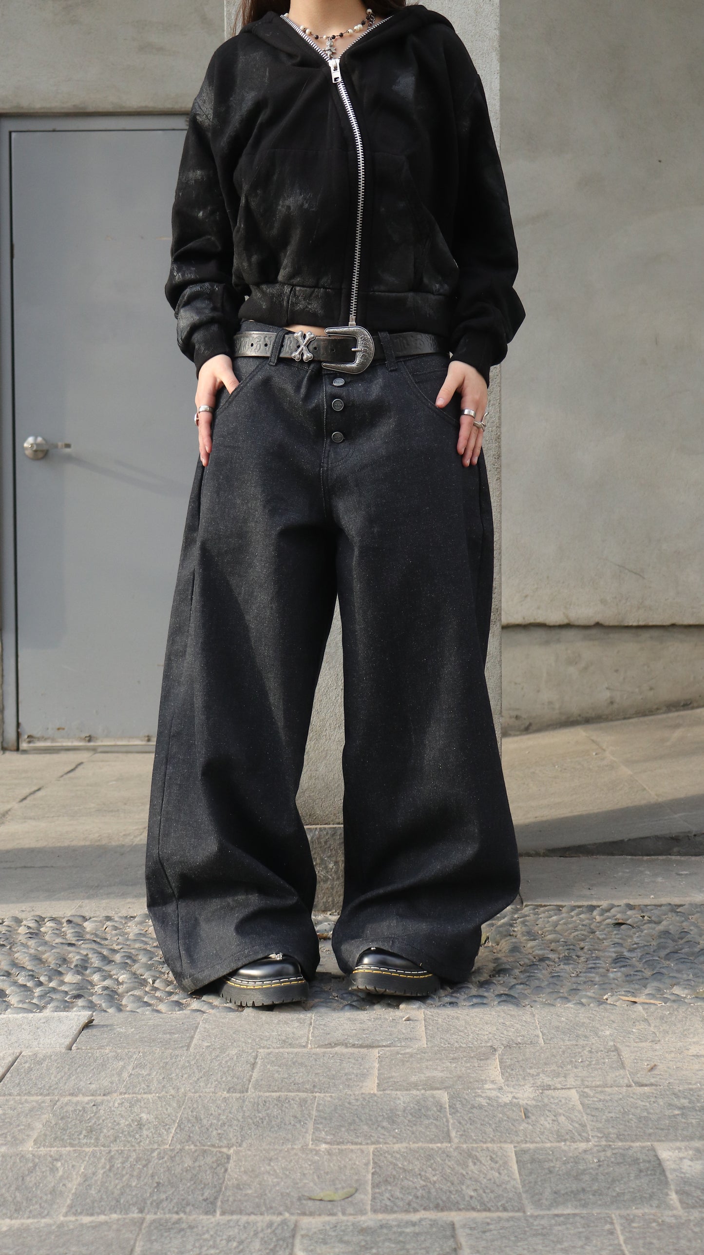 RAW DENIM PANT NOIR (PRE - VENTA)